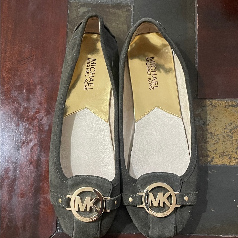 Michael Kors Women's Dark Green Suede Loafers